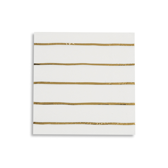 Striped napkins, small / large (gold foil)