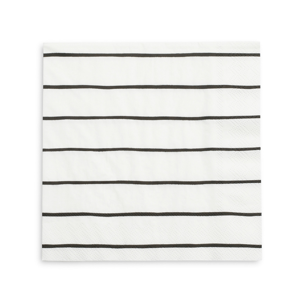 Striped Napkins, large (black)
