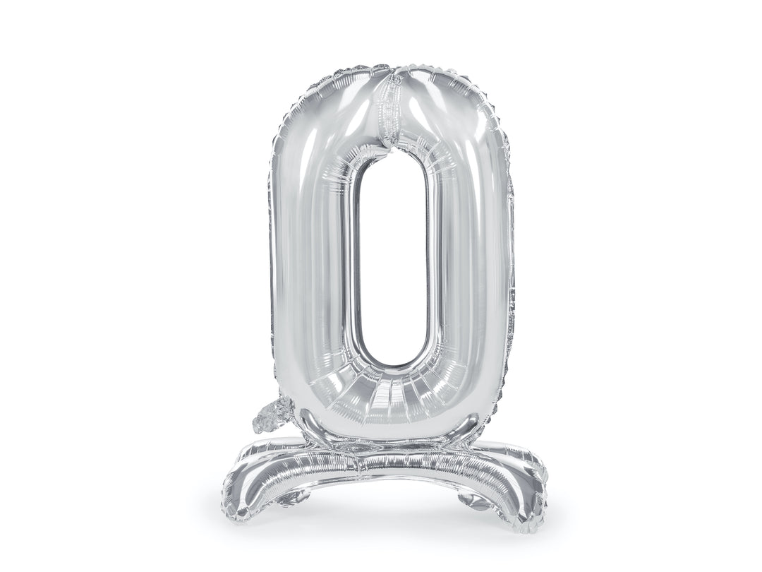 Standing Number Foil Balloon (0-9), silver