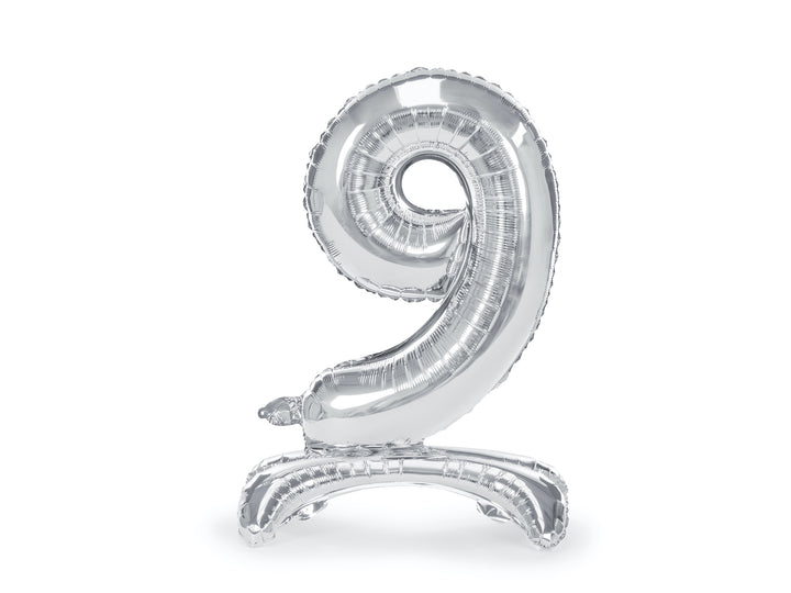 Standing Number Foil Balloon (0-9), silver