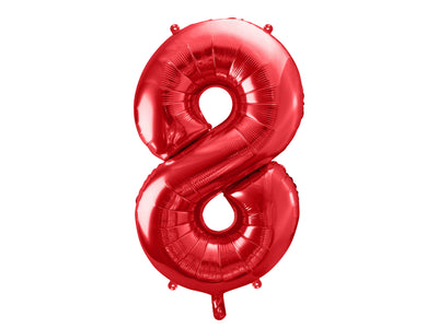 Foil Number Balloon, LARGE (0-9), red