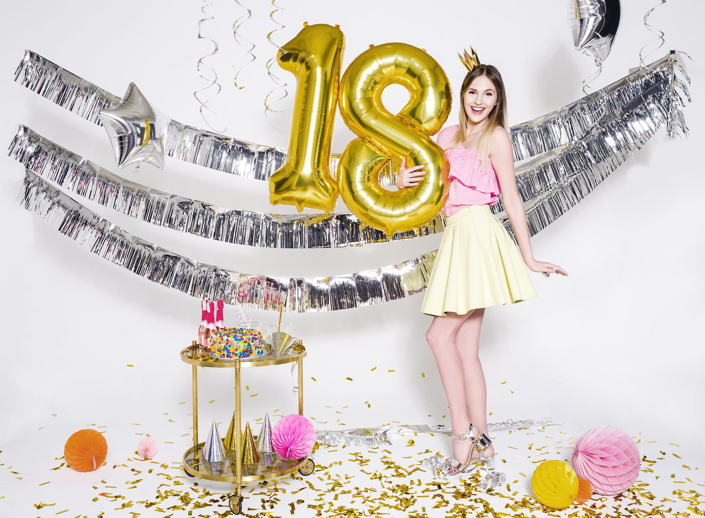 Foil Number Balloon, LARGE (0-9), gold