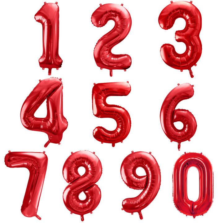 Jumbo Foil Number Balloon, red (0-9)