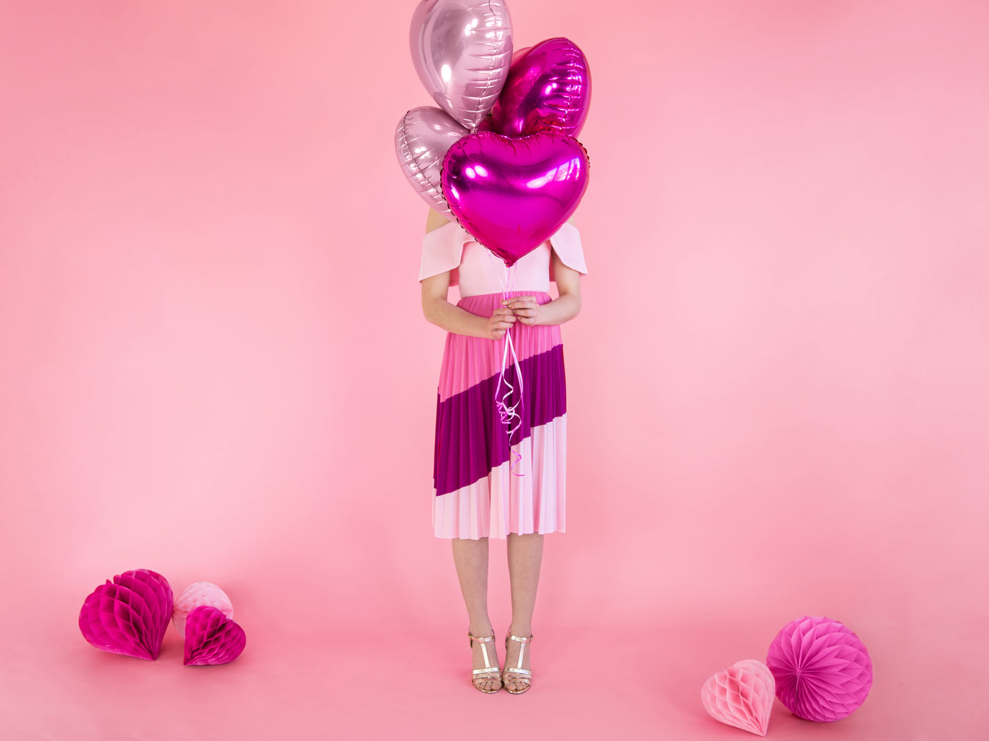 Heart Foil Balloon, dark pink