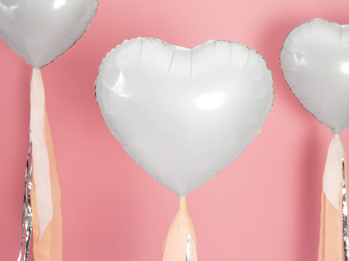 Heart Foil Balloon, white (two sizes)