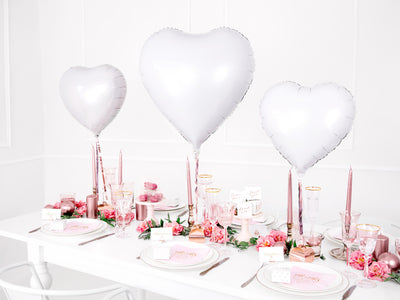 Heart Foil Balloon, white (two sizes)
