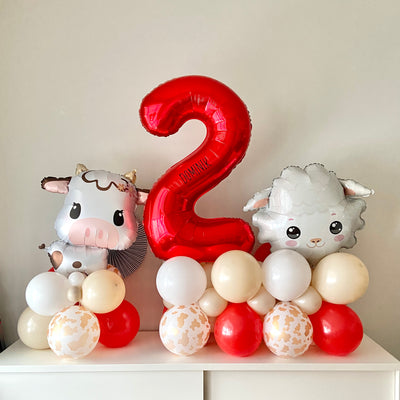 Farm Animals and Number Balloon Set