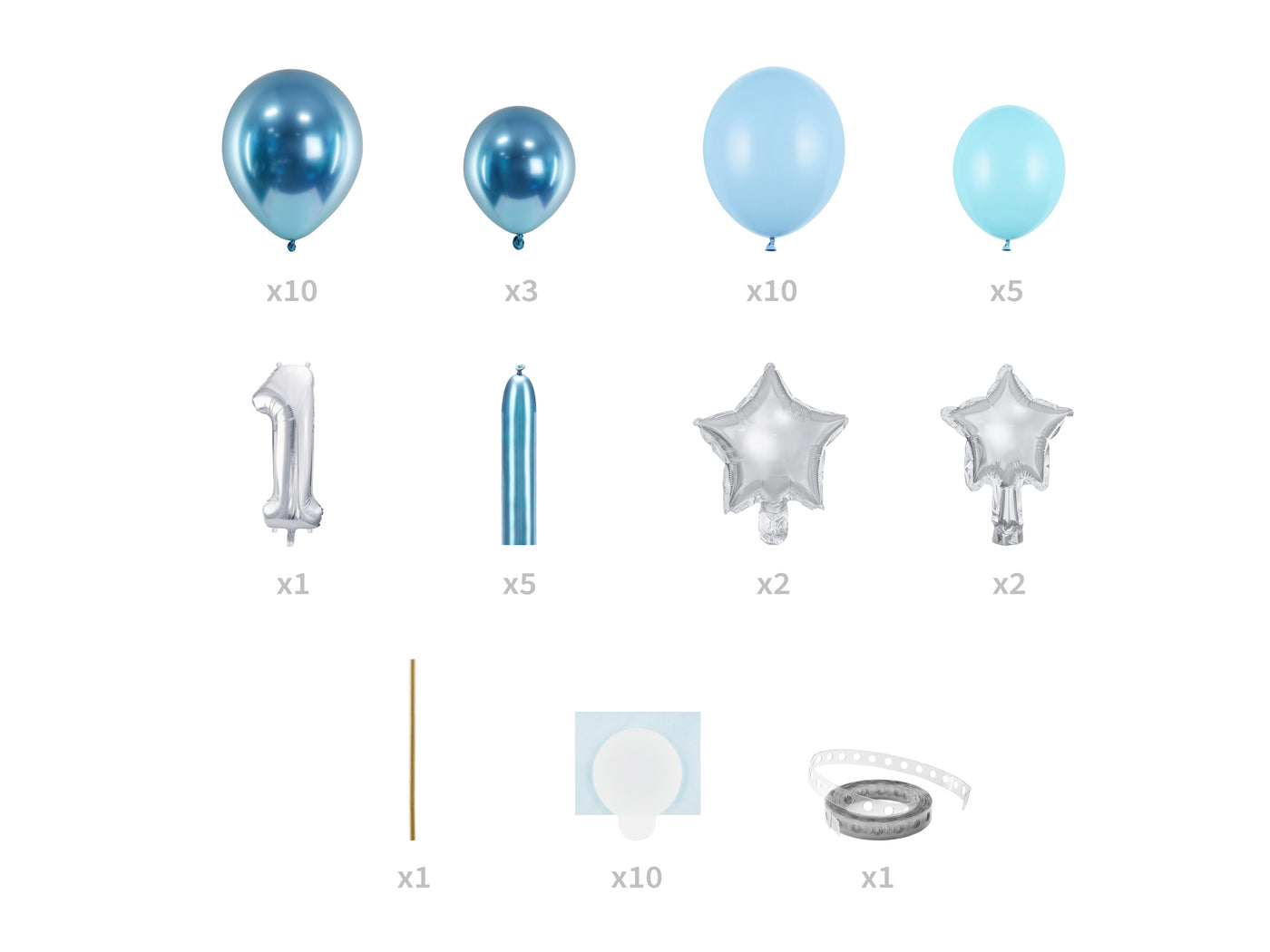 First Birthday Balloon Bouquet Kit, blue