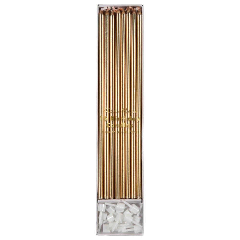 Gold Long Candles (set of 16)