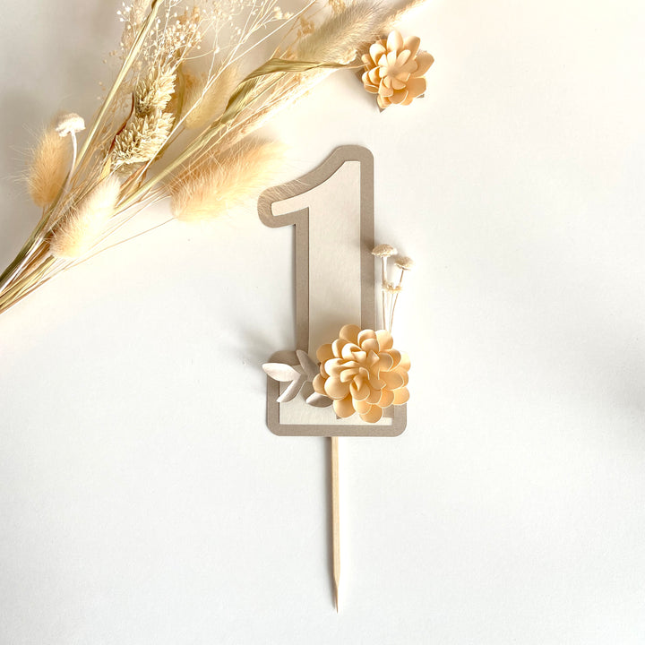 First Birthday Number Topper, neutrals