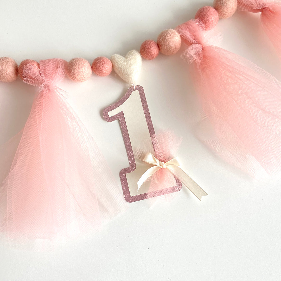 First Birthday High Chair Banner - Ballerina