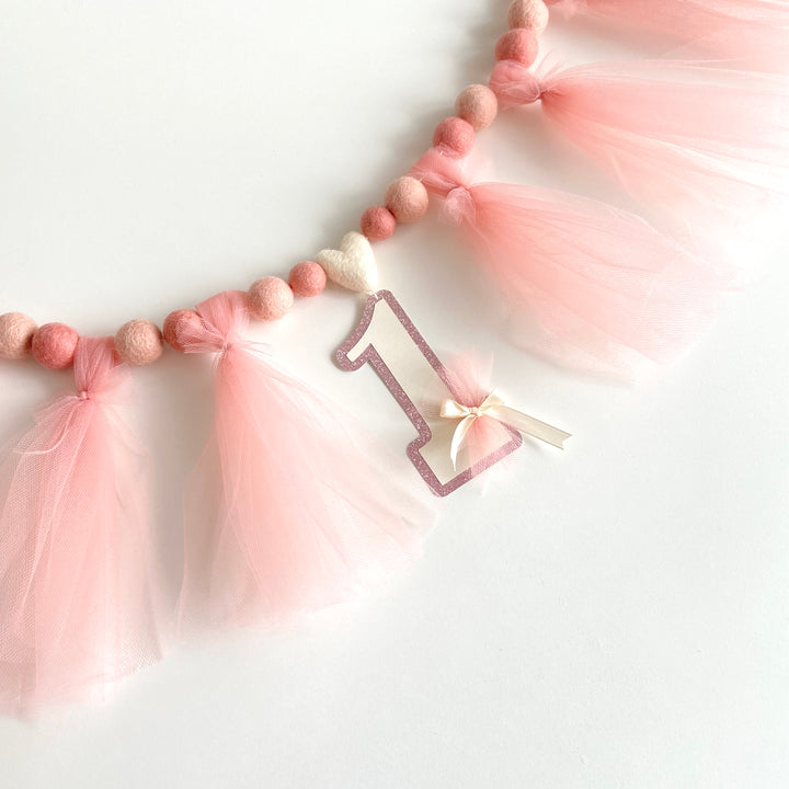 First Birthday High Chair Banner - Ballerina