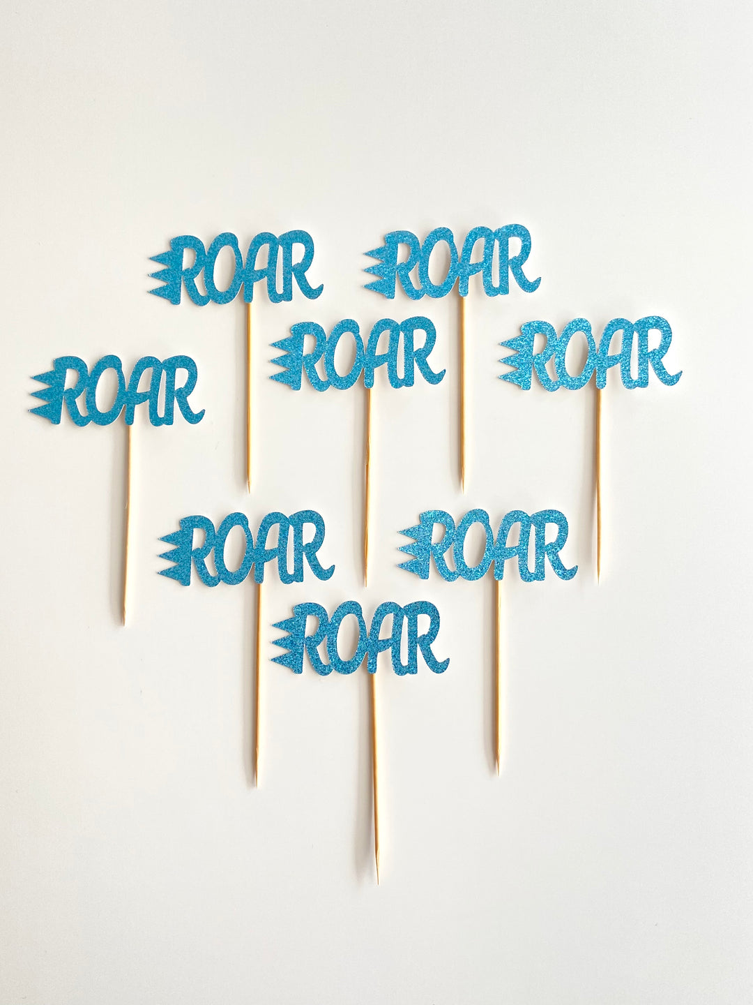 ROAR cupcake toppers, blue