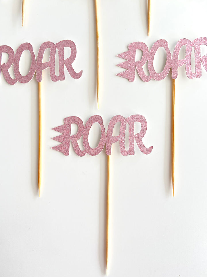 ROAR cupcake toppers, pink