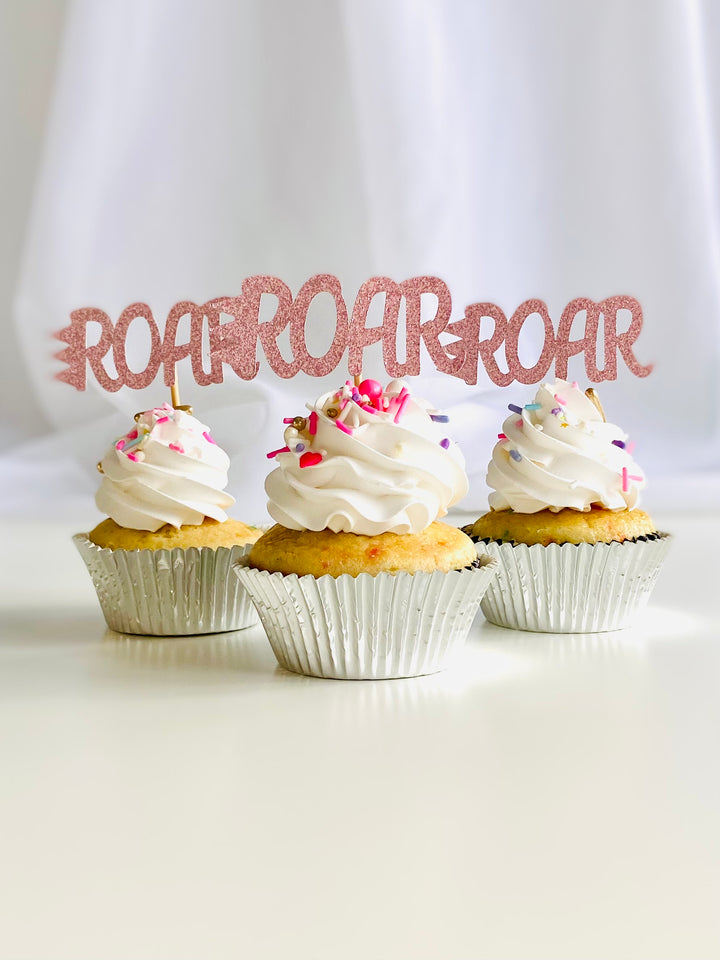 ROAR cupcake toppers, pink