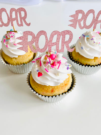 ROAR cupcake toppers, pink