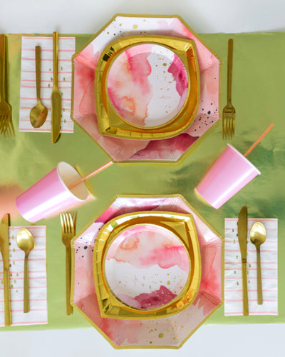 Posh Matte Pink Foil Cups (set of 8)