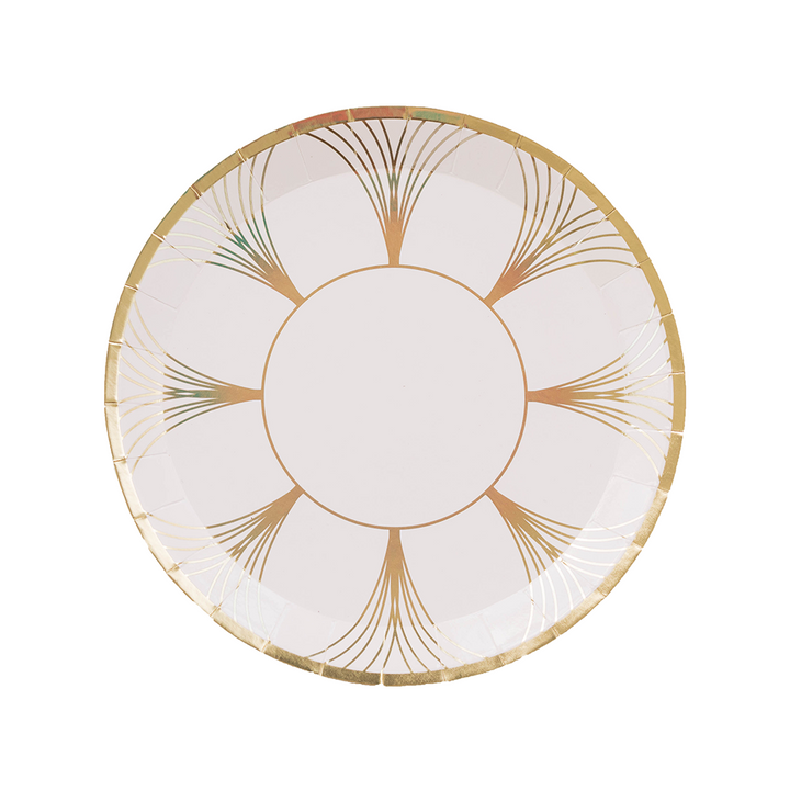 The Gatz Small Plates, white and gold (set of 8)