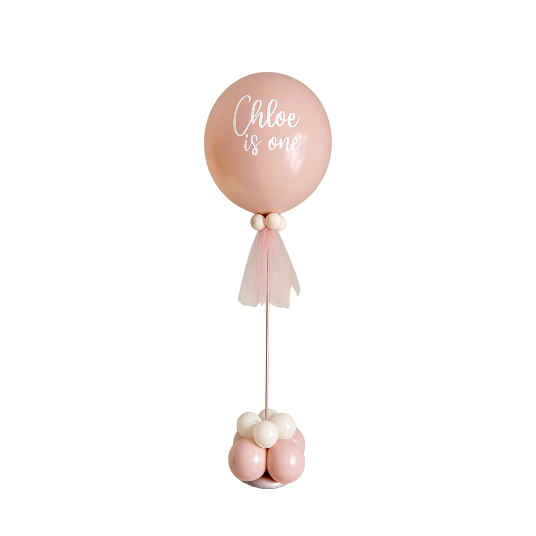 Personalized Jumbo Balloon on Stand, Blush Pink