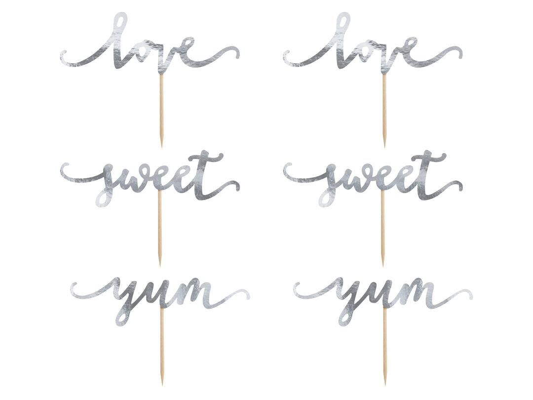 Love Cupcake topper set (silver or gold)