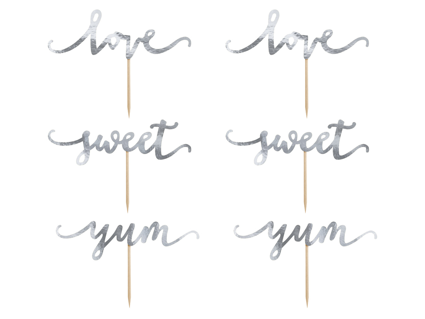 Love Cupcake topper set (silver or gold)