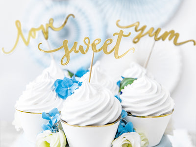 Love Cupcake topper set (silver or gold)