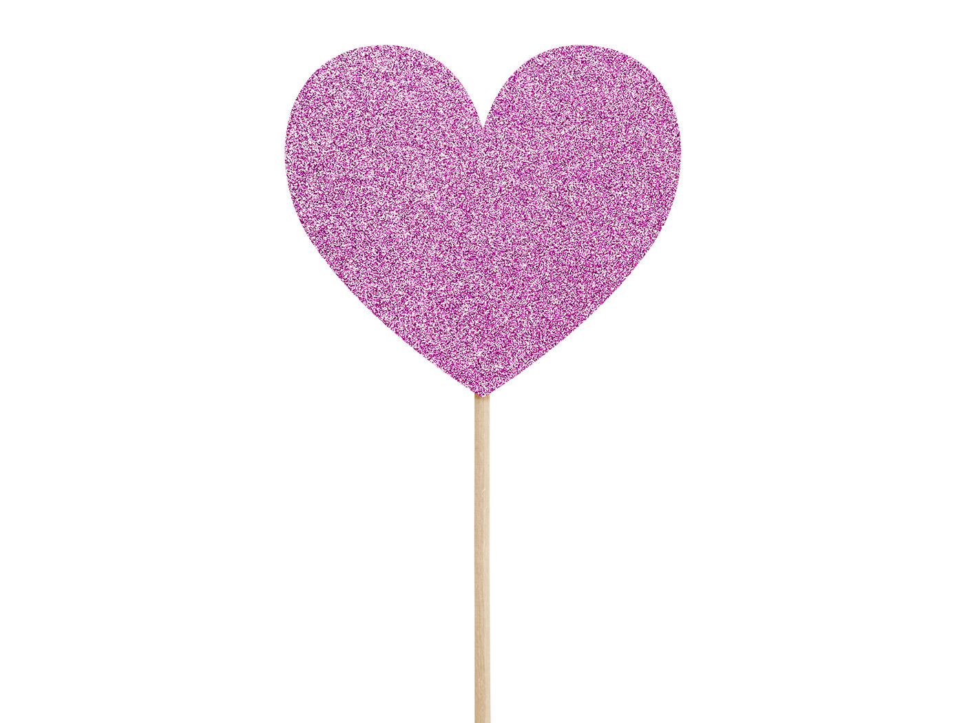 Cupcake toppers - pink hearts (set of 6)