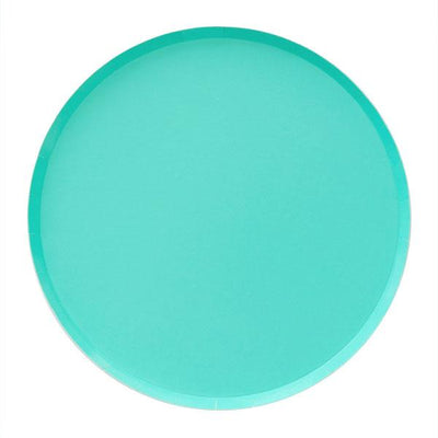 Teal Plates (two sizes) Set of 8