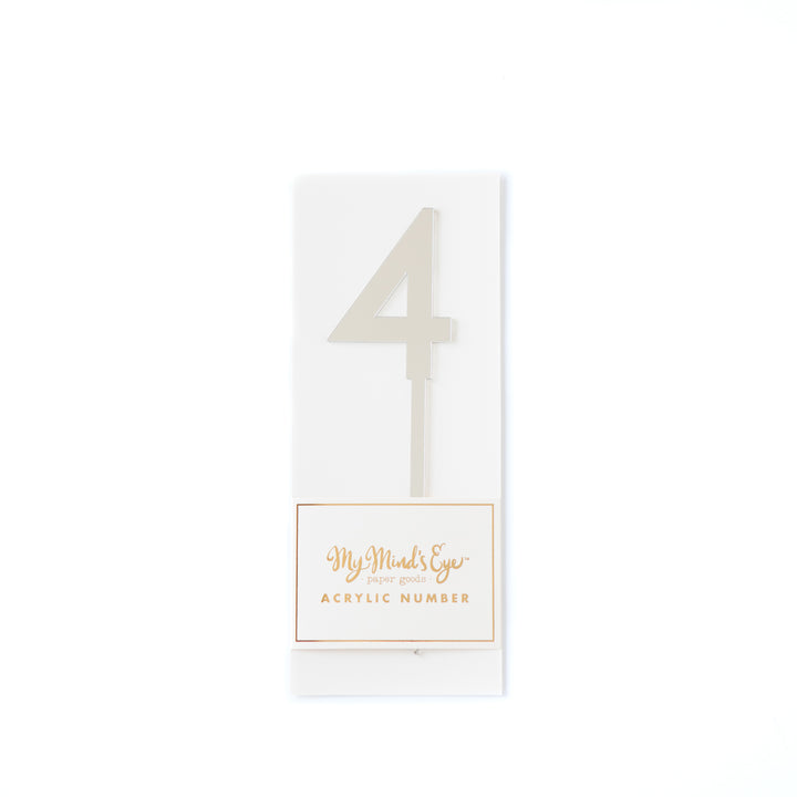 Silver Acrylic Number Topper (0..9)