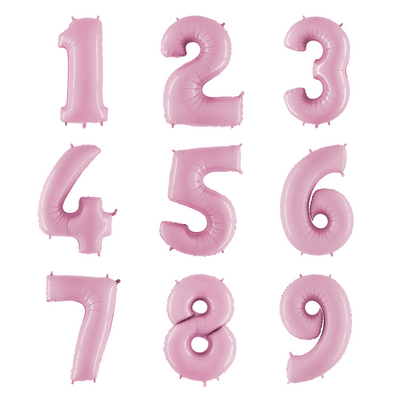 Jumbo Foil Number Balloon (0-9), pastel pink