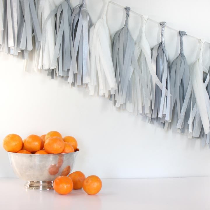 Tissue Paper Tassel Garland Kit - Sterling
