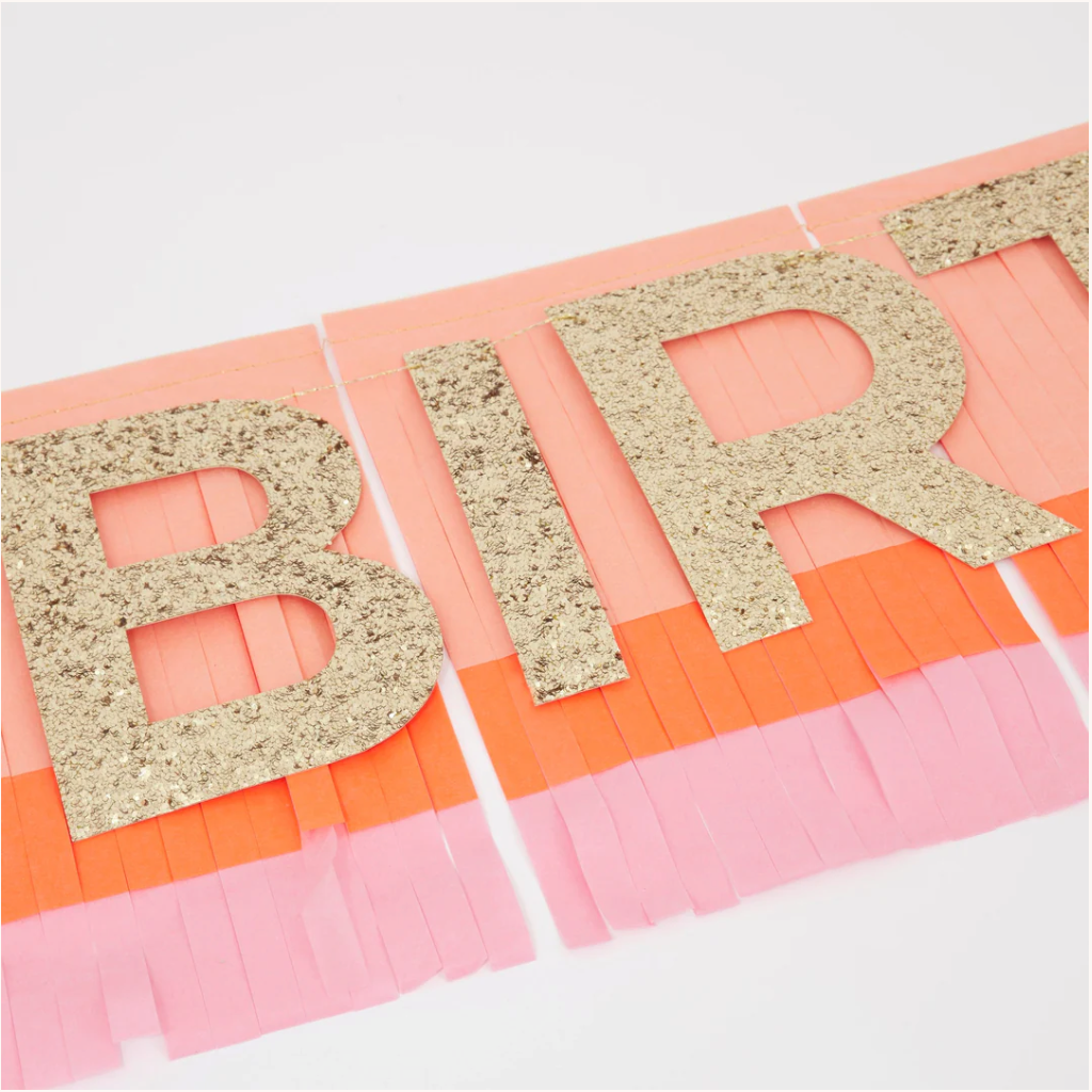 Pink Happy Birthday Fringe Garland