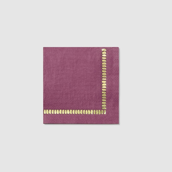 Plum Brushstroke Cocktail Napkins