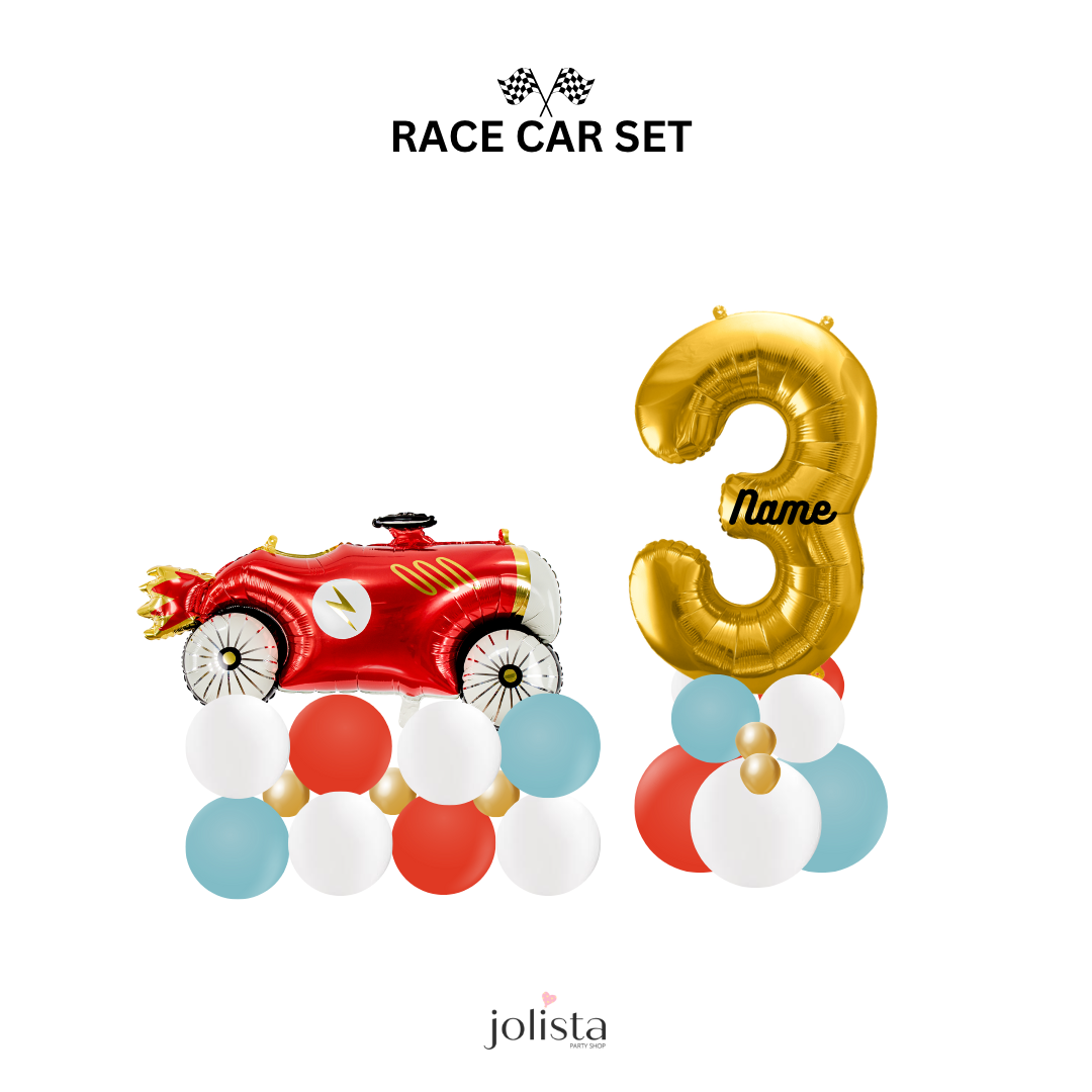 Race Car and Number Balloon Set