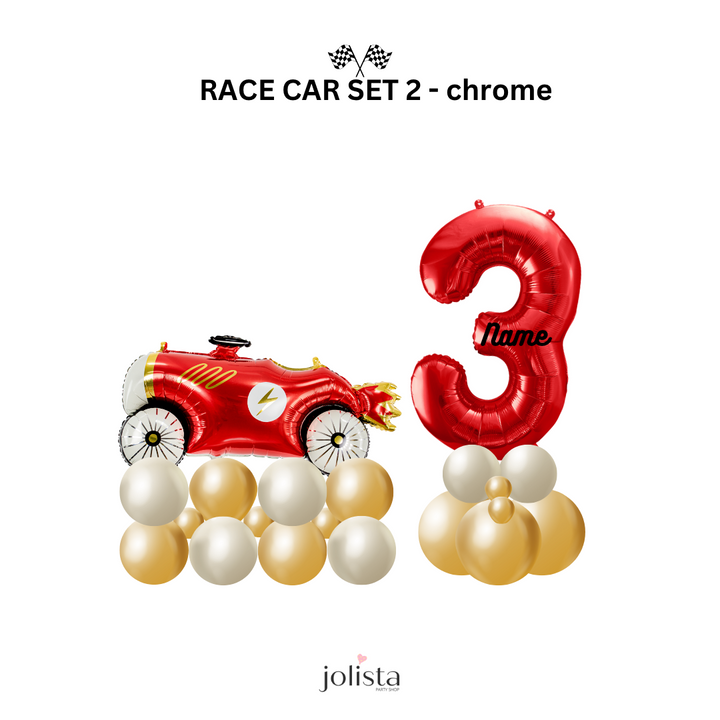 Race Car and Number Balloon Set