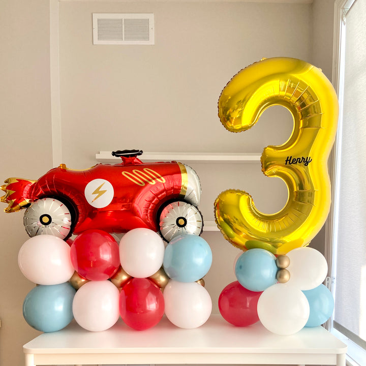 Race Car and Number Balloon Set