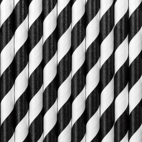 Paper Straws, black stripe