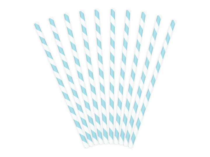 Paper Straws, sky-blue stripes