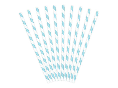 Paper Straws, sky-blue stripes