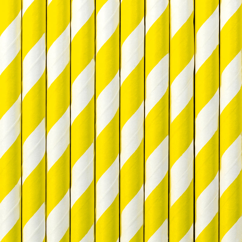 Paper Straws, yellow stripe