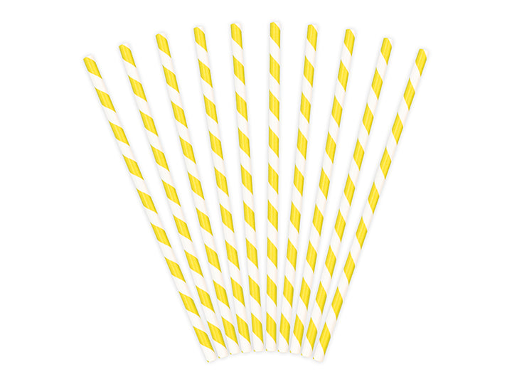 Paper Straws, yellow stripe