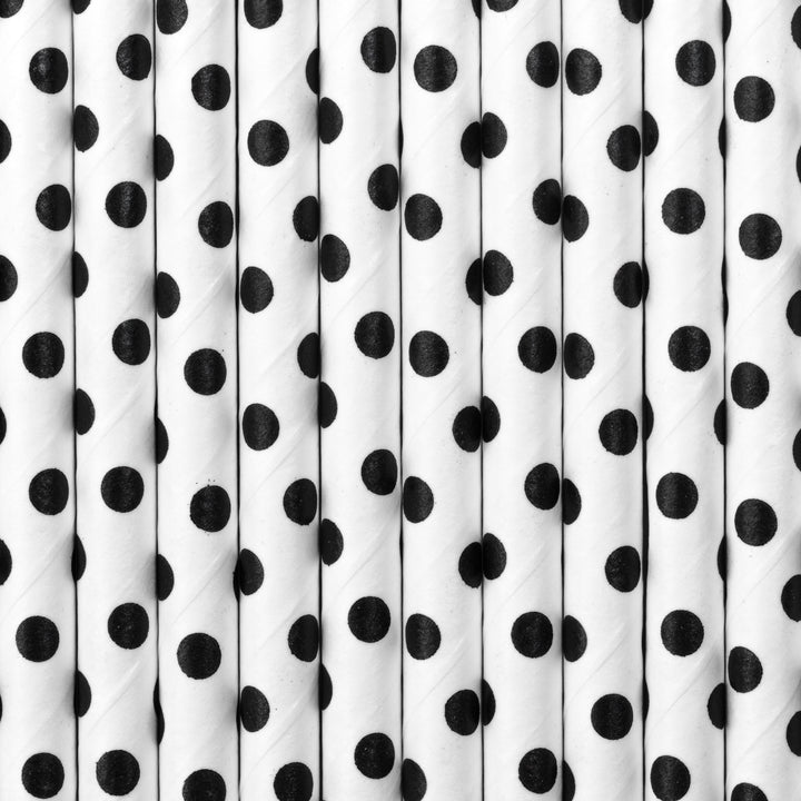 Paper Straws, black dots