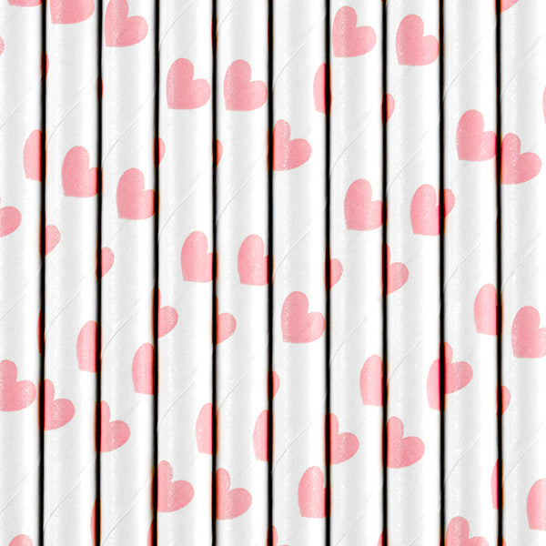 Paper Straws, Pink Hearts