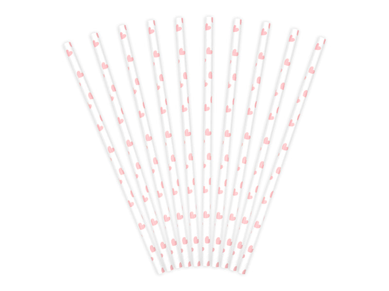 Paper Straws, Pink Hearts