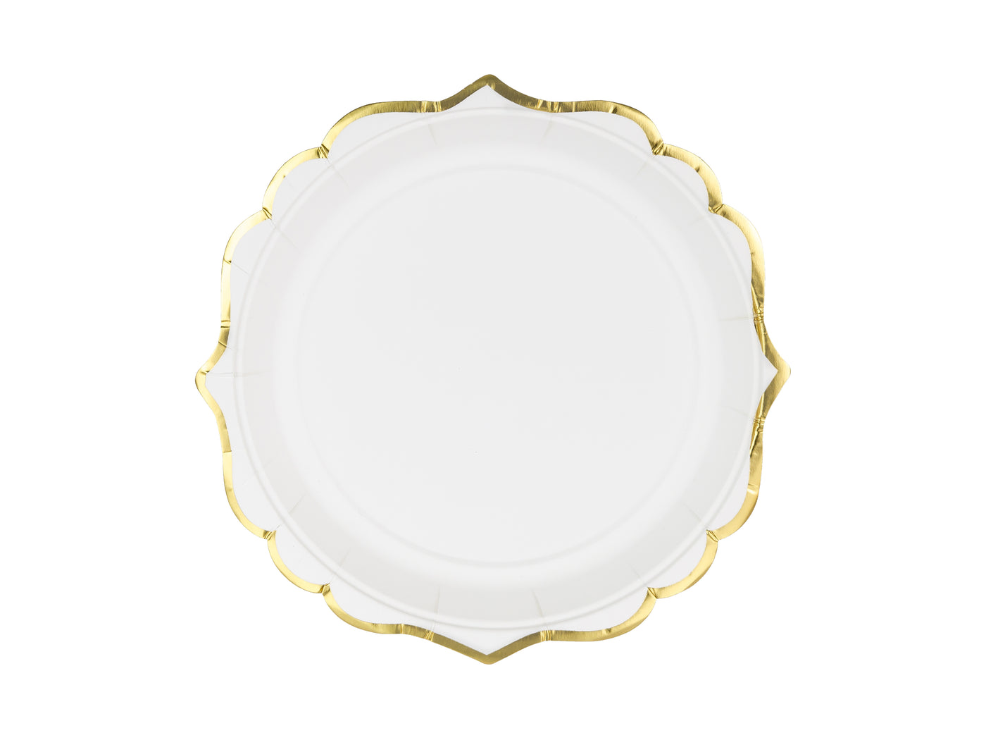 White and Gold Scalloped Plates (set of 6)