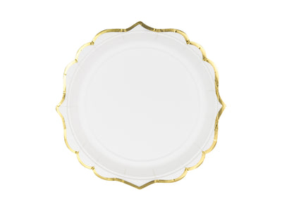 White and Gold Scalloped Plates (set of 6)