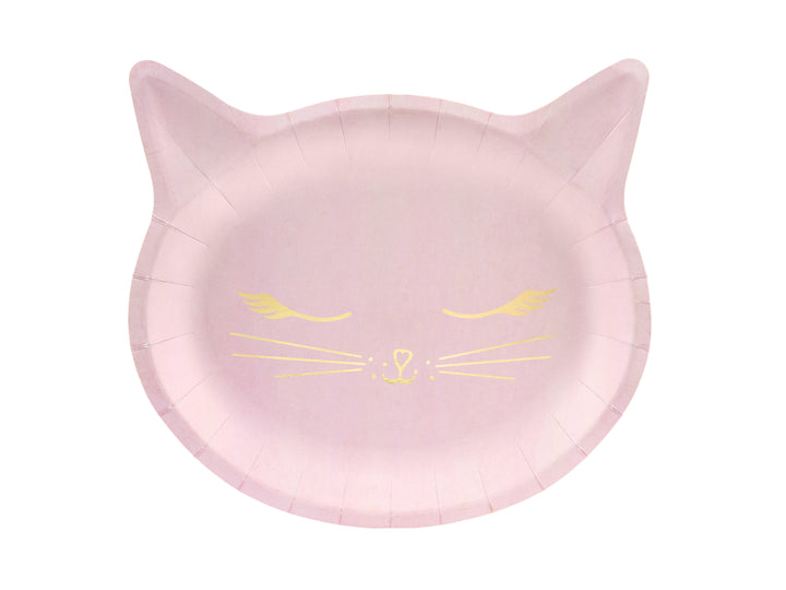 Paper Plates Pink Cat, set of 6