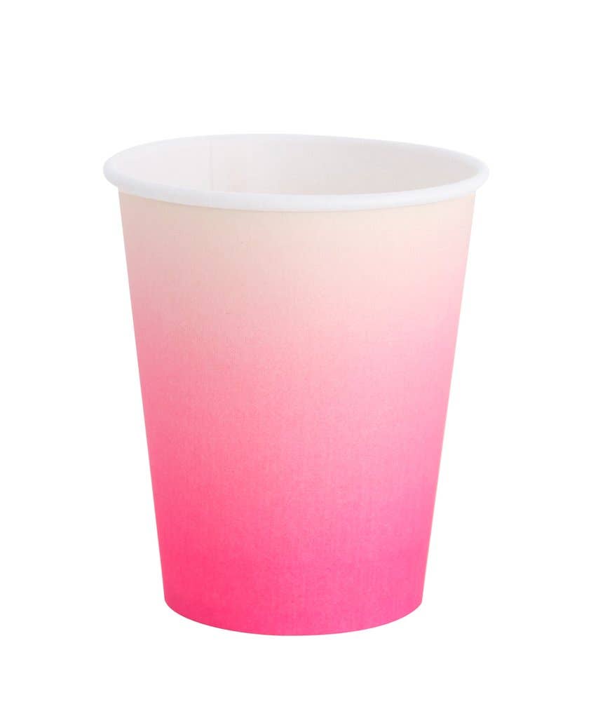 Neon Rose Ombre Cups Set of 8