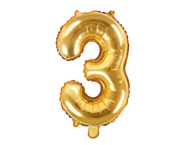 Foil Number Balloon, LARGE (0-9), gold