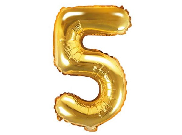 Foil Number Balloon, LARGE (0-9), gold